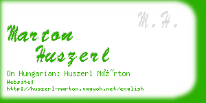 marton huszerl business card